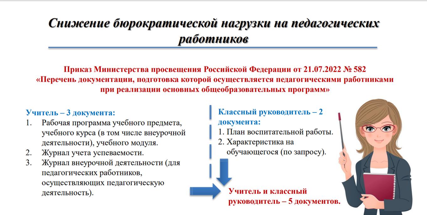 О снижение бюрократической нагрузки на учителей